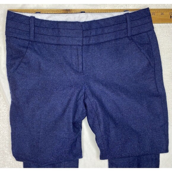 Ann Taylor LOFT Marisa Wool Pants Low Rise Lined Trousers Women Petite 0 0P Blue - Picture 5 of 11